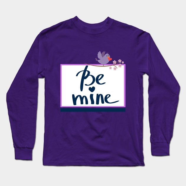 Be mine - Purple LOVE Bird Long Sleeve T-Shirt by O.M design